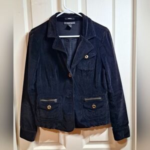 Style and Co. Black Textured Velvety Blazer Jacket Small